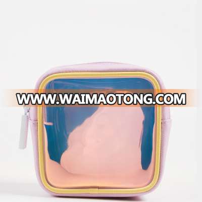 Small coin pouch beauty PVC transparent Iridescent cosmetic bag